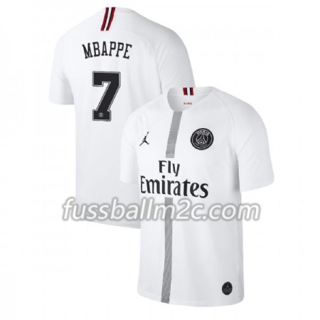 Fußballtrikots Paris Saint-Germain Mbappe 7 Jodan Weiß Ausweich Trikotsatz 2018-2019 Fußballtrikots Paris Saint-Germain Mbappe 7 Jodan Weiß Ausweich Trikotsatz 2018-2019
